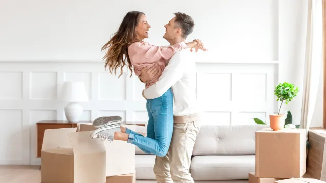 Two people hugging