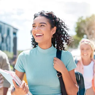 Students walking on campus